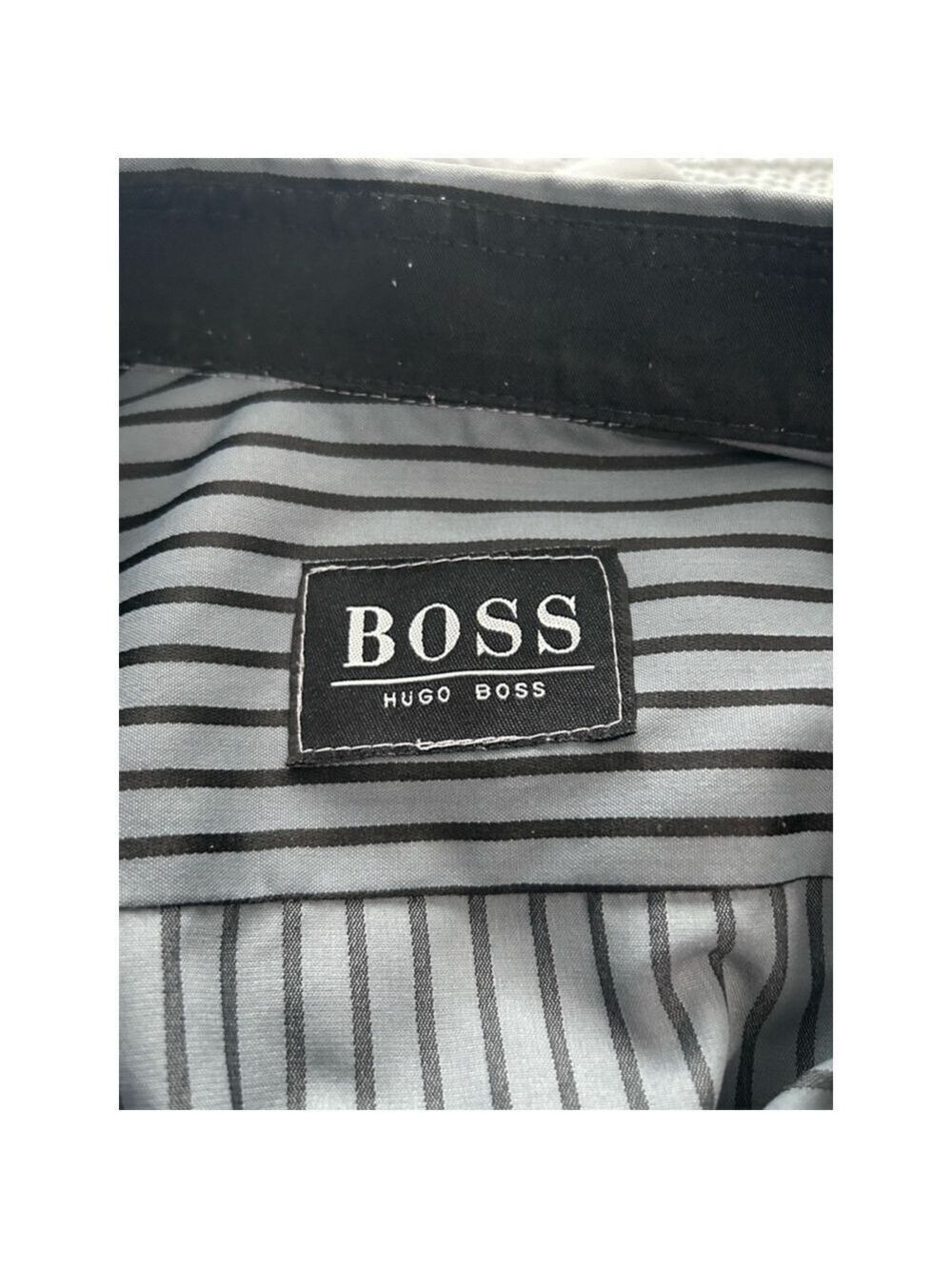Men's Hugo Boss Striped Long Sleeve Button Down Shirt Gray, XL - Picture 5 of 8